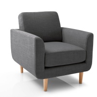 Кресло Jimi 1-мест. серый LA REDOUTE INTERIEURS  фото, kupilegko.ru